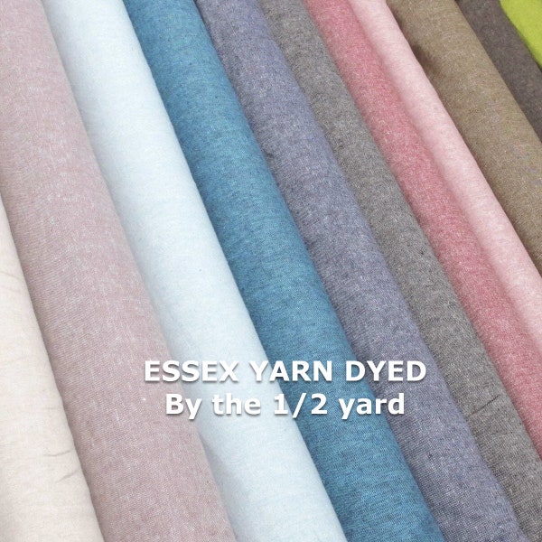 Robert Kaufman ESSEX Yarn Dyed Linen Cotton Blend  fabric by the 1/2 yard, 6 new colors just arrived!