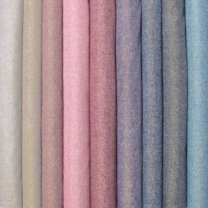 Robert Kaufman ESSEX Yarn Dyed METALLIC Linen Cotton Blend  fabric by the 1/2 yard