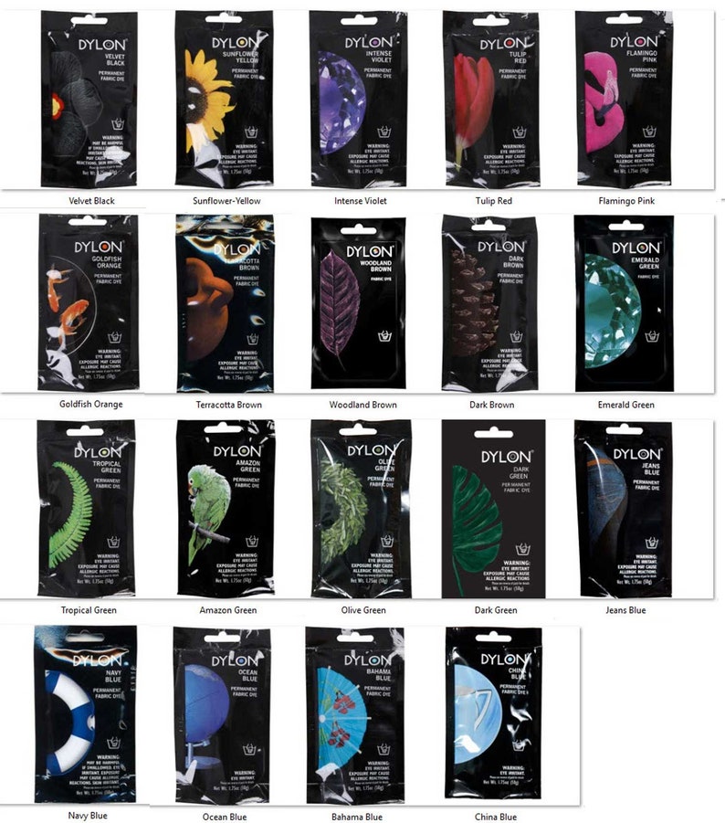 DYLON PERMANENT Fabric DYE 1.75 oz/ 50g Etsy