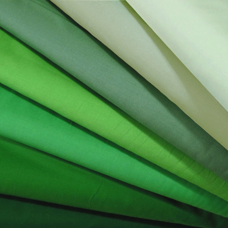 Robert Kaufman KONA COTTON SOLID Green tone group 1 by the Etsy