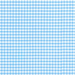 May include: A repeating gingham pattern featuring a grid of light blue squares alternating with white squares. The design consists of uniform, small-scale checks arranged in a consistent horizontal and vertical layout across the entire surface area.