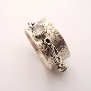 MADE TO ORDER Sterling Silver Spinner Ring with Gemstones Little Twiddle I image 1