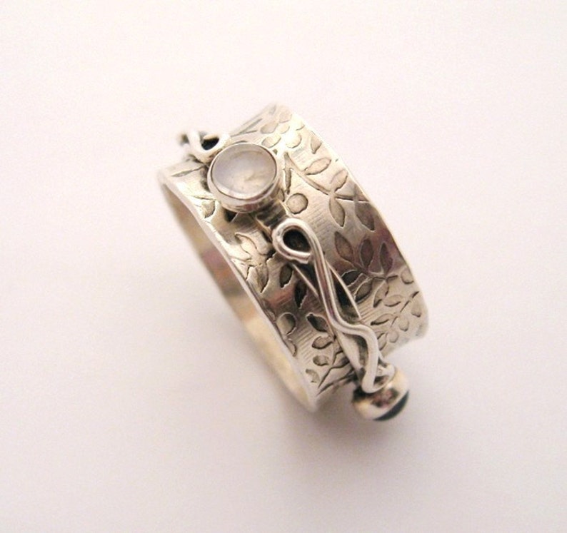 MADE TO ORDER Sterling Silver Spinner Ring with Gemstones Little Twiddle I image 1