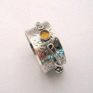 MADE TO ORDER Sterling Silver Spinner Ring with Gemstones Little Twiddle I image 2