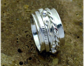 MADE TO ORDER - Twiddle Sterling Silver Spinner Ring - Handmade Original