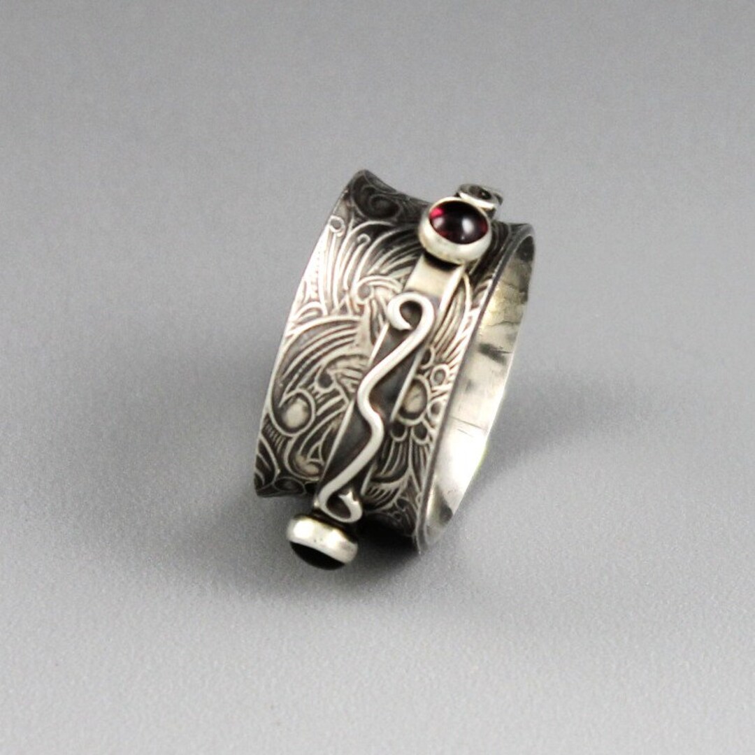 MADE to ORDER Sterling Silver Spinner Ring With Gemstones - Etsy