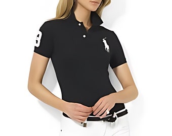 Polo Ralph Lauren da donna con logo ricamato, top sportivo casual, regalo perfetto per lei