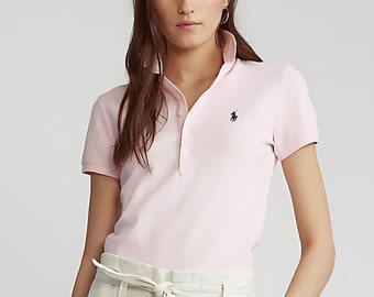 Klassieke Ralph Lauren polo, damestop met 5 knopen - getailleerde look - geschikt voor alle seizoenen - doordacht verjaardagscadeau