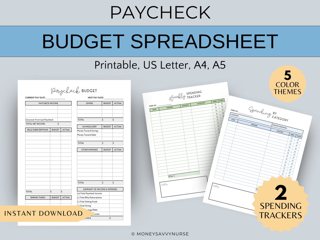 Ultimate Paycheck Budget, Paycheck Budget Worksheet, Bi Weekly Paycheck ...
