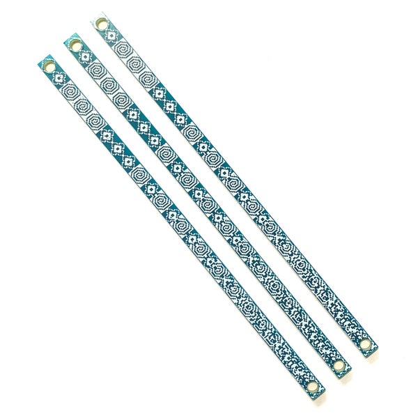 Lot de 3 panneaux vierges Eurorack avec illustration (réversible) 1 HP - Bleu