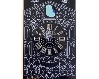 Eurorack Blank Panel 14HP (3-layer/3D) with Cuckoo Clock Illustration