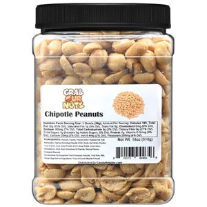 Grab Our Nuts Chipotle Flavored Roasted Peanuts - High Protein Snack - 18 Ounces