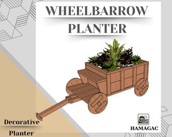 Plans de jardinière brouette, plans de jardinière surélevée bricolage, plan de jardinières d'extérieur, plan de jardinière de jardin, facile à construire, fichier PDF instantané