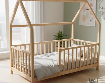 Plano de cama de suelo Montessori (PDF): Estructura de cama infantil DIY