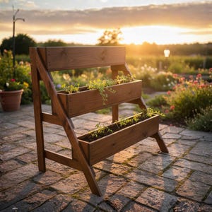 3-Tier Raised Planter Box DIY Plans: Space-Saving Garden Potting Stand (PDF)
