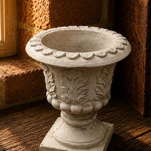 Urn planter pot Concrete flower pot, Garden statue, Cemetery urn sculpture, Garden decor, Cement planter, Yard ornament, Urn figure