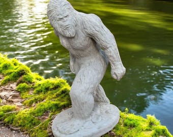Massive bigfoot 24" Concrete yeti figurine, Outdoor bigfoot statue, Fantasy home decor, Standing bigfoot sculpture, Yard art, Snow yeti