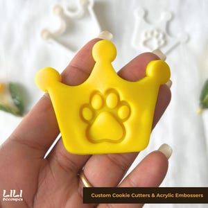 Crown Dog Cookie Cutters For Dog Treats, Dog Cookie Cutters, Animal Cookie Cutters, Dog Lover Cookies, King Cookie Cutters | LiliDecoupes