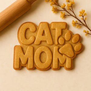 Cat Mom Cookie Cutters For Dog Treats | Pastry Cutters | Cookie Stamps | Fondant Stamps | Cookie Cutters For Polymer Clay | Cookie Stencils