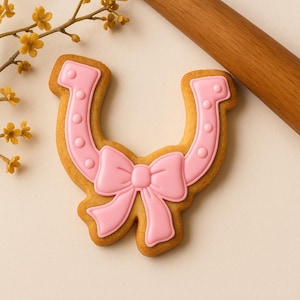 Emporte Pièce et Tampon Fer À Cheval Et Nœud Coquette Pour Fondant, Argile | Mini à Large | Emporte Pièce Fête Western, Country, Rodeo