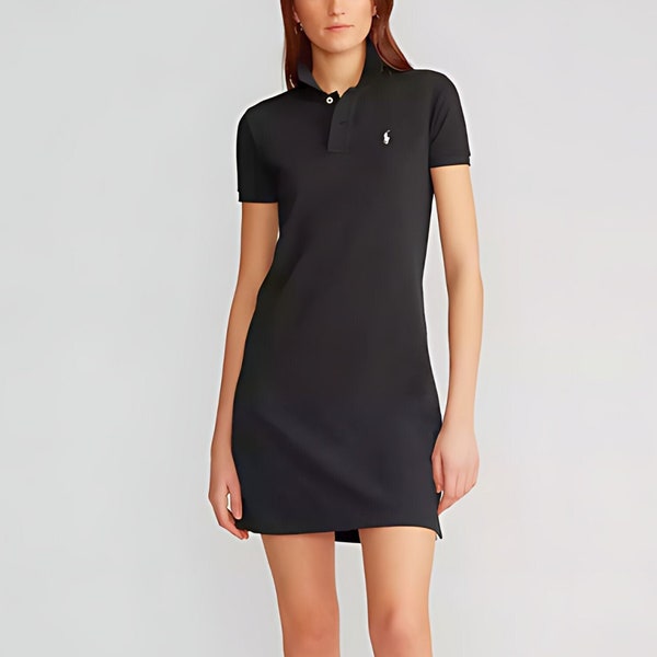 Ralph Lauren Polo Women's Dress, Sleek Navy Blue Knee Length, Versatile Day-to-Night Attire, Chic Birthday Present