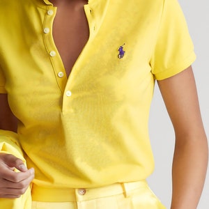 Chique Ralph Lauren 5-knops poloshirt voor dames - Stijlvol kantoor- tot avondkleding, geweldig als cadeau