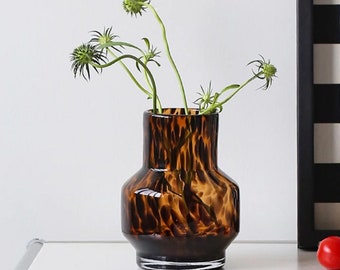 Leopard vase|Glass vase|Vase|Retro vase|Housewarming gift|Handmade gift|Wedding decoration|Home Decoration | Table Decoration