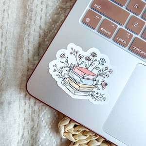 Cute Stack Of Books Sticker - Book Lover - Bookish Stickers - Personalized Gift - Laptop Sticker - Booktok Sticker - Kindle Sticker