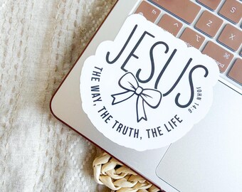 Jesus Vinyl Sticker - Christian Sticker - Jesus Decal - God Sticker - Religious Label - Laptop Sticker - Waterproof Sticker