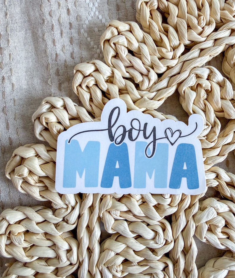 Boy Mama Sticker - Waterproof Vinyl Sticker - Motherhood Sticker - Gift for Mom - Water Bottle Sticker - Laptop Sticker image 2