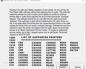 Epson Resetter 1280-1290-1400-1410 C and R Series