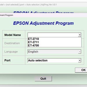 EPSON ET2710 ET2711 and ET4700 Resetter