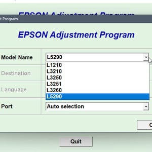 Epson L1210、L3210、L3250、L3251、L3260、L5290 リセッター ソフトウェア 6 in 1 ソフトウェア リセッター