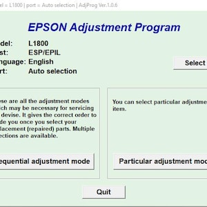 Epson L1800 リセッターソフトウェア