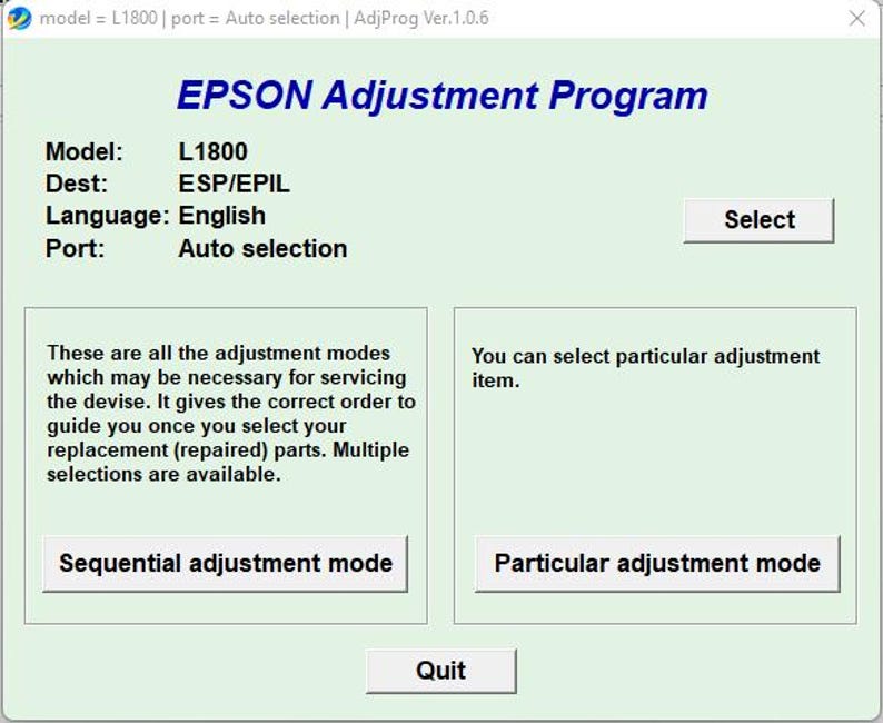 Epson L1800 Resetter Software image 1