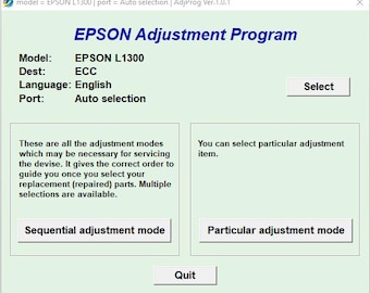 Epson L1300 Resetter V1, V2, V3