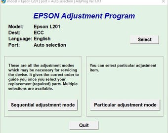 Epson L201 Resetter