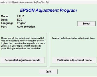 Epson L3110 Resetter Software