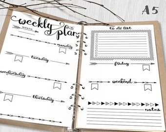 printable weekly planner etsy printable weekly planner