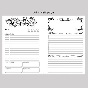 Printable Daily Planner A5 Daily Planner Printable Daily - Etsy