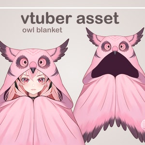 Vtuber Asset, Owl Blanket, Pink Blanket