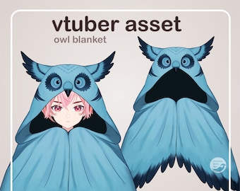 Vtuber Asset, Owl Blanket, Blue Blanket