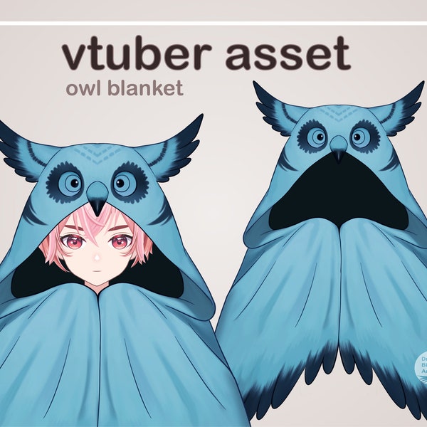 Vtuber Asset, Owl Blanket, Blue Blanket