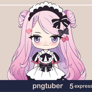 PNGTuber Model - Premade PNGTuber Avatar - Chibi Girl PNGTuber - Chibi Girl 006
