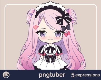 PNGTuber Model - Premade PNGTuber Avatar - Chibi Girl PNGTuber - Chibi Girl 006