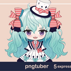 PNGTuber Model - Premade PNGTuber Avatar - Chibi Girl PNGTuber - Chibi Girl 005