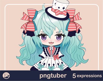 PNGTuber Model - Premade PNGTuber Avatar - Chibi Girl PNGTuber - Chibi Girl 005