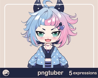 PNGTuber Model - Premade PNGTuber Avatar - Chibi Girl PNGTuber - Chibi Girl 002