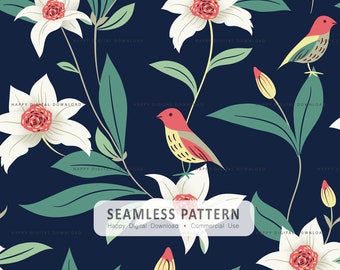 Seamless Pattern Commercial Use, Seamless Floral Pattern, Flower Pattern - HDD-SP1005