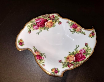 Plato para dulces Royal Albert con diseño de rosas Old Country, porcelana de hueso, Inglaterra